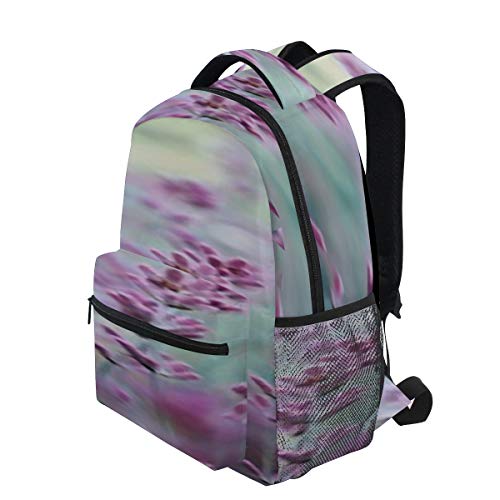 Mochila con hermoso detalle perfumado de flores de lavanda para mujer, impermeable, casual, para niñas jóvenes