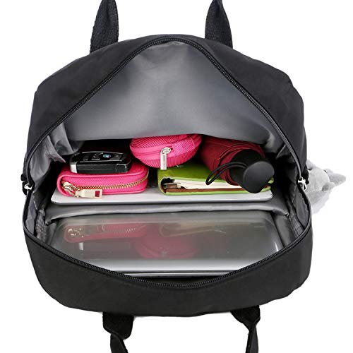 Mochila para mujer, impermeable, mango suave, sólida, con múltiples bolsillos, con cremallera, gris, 27 x 10 x 38 cm, rosa (Rosa) - shoulder-handbags