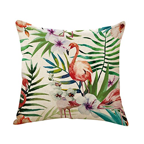 Monbedos Cojín Sleek sofá fundas de almohada Auto Fundas de almohada wohnkultur 45 cm × 45 cm Tropical Flamingo