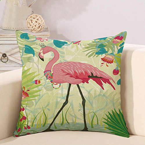 Monbedos Cojín Sleek sofá fundas de almohada Auto Fundas de almohada wohnkultur 45 cm × 45 cm Tropical Flamingo