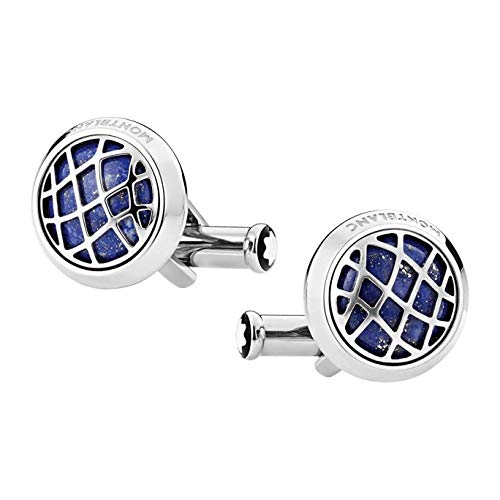 Montblanc Round Cufflinks with Lapis Lazuli 123801