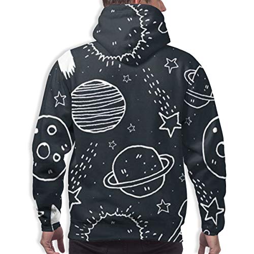 Moshow Sudadera con Capucha para Hombre Space Rocket Sweatshirt S