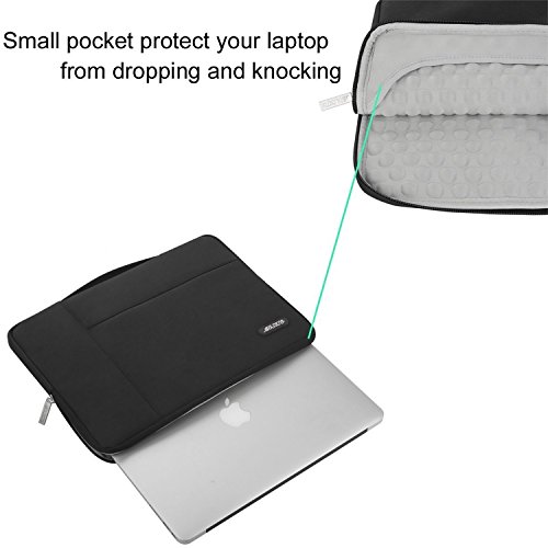 MOSISO Funda Blanda Compatible con 13-13,3 Pulgadas MacBook Air/MacBook Pro Retina/Ordenador Portátil, Poliéster Maletín Protectora Multifuncional Bolso, Negro