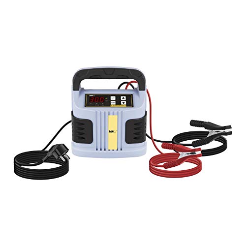 MSW Cargador de batería Coche S-CHARGER-50A.2 (6/12/24 V Tensión de Carga, 30 A Corriente de Carga, para baterías: 20-300 Ah, 750 W, Pantalla LED, 5 Indicadores de función)