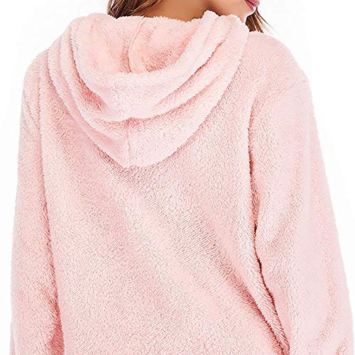 Mujer Caliente y Esponjoso Tops Chaqueta Suéter Abrigo Jersey Mujer Otoño-Invierno Talla Grande Hoodie Sudadera con Capucha riou