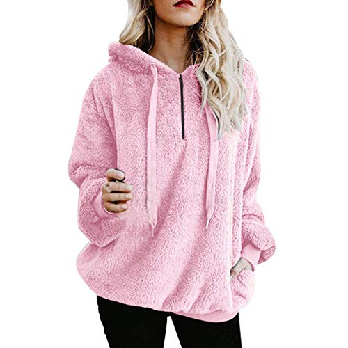 Mujer Sudadera Caliente y Esponjoso Tops Chaqueta Suéter Abrigo Jersey Mujer Otoño-Invierno Talla Grande Hoodie Sudadera con Capucha riou