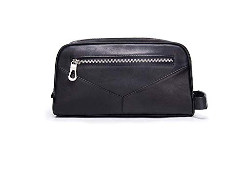 Multifuncional Neceser Cuero Ocasionales de Embrague de Cuero Carpeta de la Manera Bolso de la Tarjeta Equipaje de Mano Bolsa de Bolsa de Las misceláneas-Black_26 * 12 * 13.5cm SHIYUE