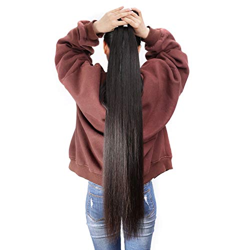 N12H Hair Straight Brazilian Virgin Longer Length 26 30 32 40 inches Human Hair Weave Bundles Natural Color For Black Women,26 26 28 28