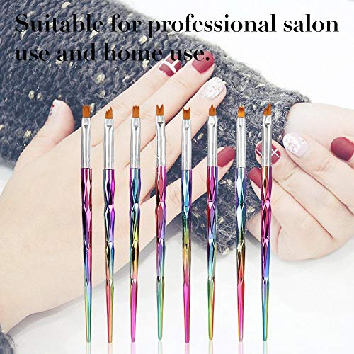 Nail Art French Pen, Manicure Brush, 8pcs Nail Art Brushes Manicure Pen Petal Painting Herramienta de decoración de uñas, adecuado para salón profesional y uso de bricolaj