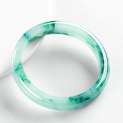 Natural Hermosa Esmeralda Jadeíta Jade Pulsera Brazalete Redondo Antigüedad Arte Sian Pulsera Brazalete Verde Claro