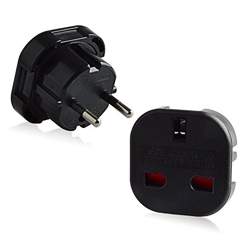 Neuftech 5 x Adaptador Enchufe Viaje Reino UnidoUE 2 Pines a UK 3 Pines para Europeo España/Francia/Alemania etc