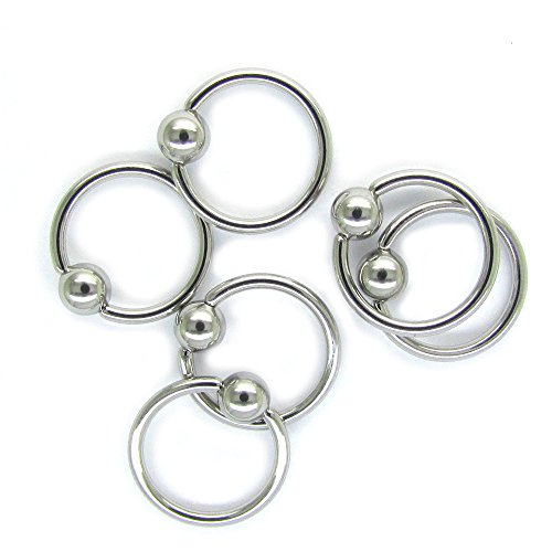 NewkeepsR 6 UNIDS 16G 3/8''(10mm) Acero Inoxidable Grano Cautivo Anillo Tragus Pendiente BCR Hoop Nariz Piercing Anillo Septum Labio