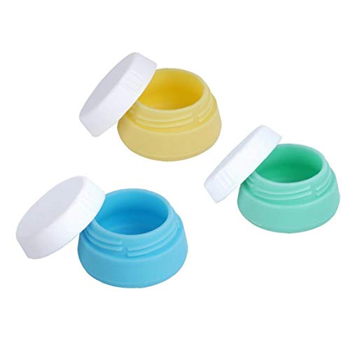 Nicetruc Pack De 3 Recorrido del Maquillaje De Silicona Recipientes Estancos Crema Tarros Envases Cosméticos con Sealed Higiene Squeezable Tapas para Champú, Loción, Acondicionador (20 Ml / 0,67 Oz)