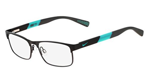 NIKE 5574 018 47 Monturas de gafas, Satin Black/Hyper Jade, Unisex-niños