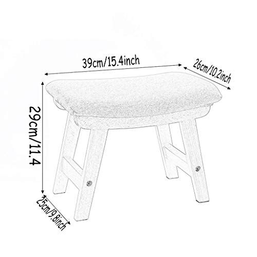 NMDCDH Reposapiés Banco pequeño Taburete de Maquillaje de Madera Otomana tapizada para niños y Adultos en Interiores y Exteriores Carga máxima 150 kg