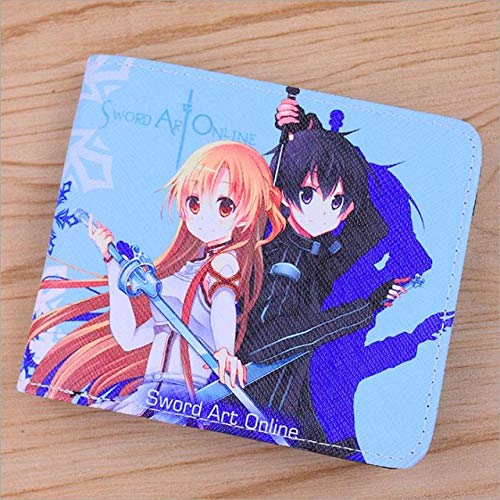 No Anime Monedero Colorido PU Monedero Corto para Bolsa de Dinero de Regalo Sword Art Online