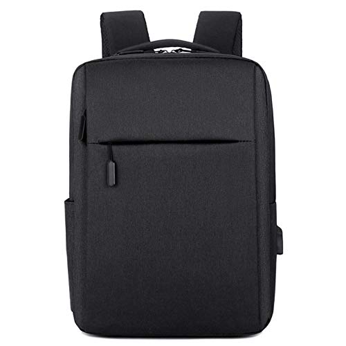 NO ONE Mochila para portátil Mochila de Viaje de Negocios Mochila Resistente al Agua Puerto de Carga USB Mochila Escolar Adecuada para niños con portátiles de 15,6 Pulgadas,Negro