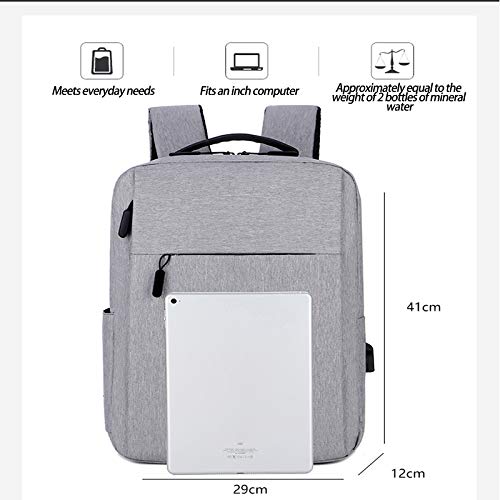 NO ONE Mochila para portátil Mochila de Viaje de Negocios Mochila Resistente al Agua Puerto de Carga USB Mochila Escolar Adecuada para niños con portátiles de 15,6 Pulgadas,Negro