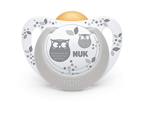 NUK Genius Color - Chupete de látex, con forma adecuada para la mandíbula, 6-18 meses, 2 unidades rosa Color rosa. Talla:6-18 meses