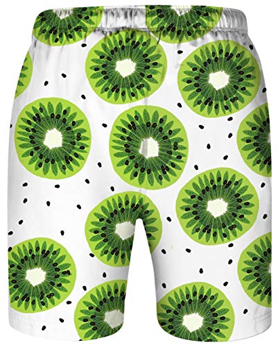 Ocean Plus Hombre Pantalones Cortos de Impresión en 3D Troncos de Secado Rápido Frutas Verano Bañadores Cortos con Cordón de Baño Bañadores Deportivos (M, Kiwis)