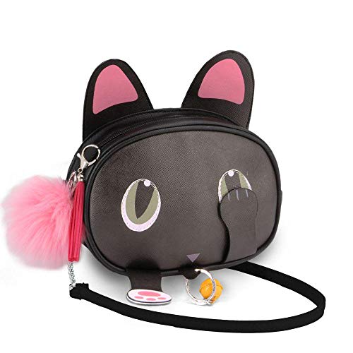 Oh My Pop! Oh My Pop! Cat-Bolso Shy Bolso Bandolera, 18 cm, Negro