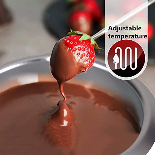 Olla eléctrica de chocolate Fondue de chocolate/queso Candy Melting Pot con juego de moldes de bricolaje Temperatura ajustable de 2 niveles para chocolate, caramelo Calentador, Chocolatier(Amarillo)