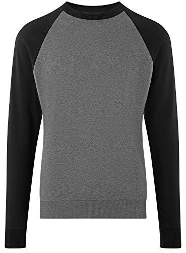 oodji Ultra Hombre Suéter de Algodón con Mangas en Contraste, Gris, ES 56 / XL