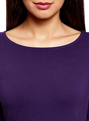 oodji Ultra Mujer Vestido de Punto Básico, Morado, ES 38 / S