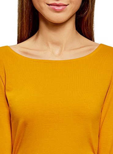 oodji Ultra Mujer Vestido de Punto Básico, Naranja, ES 38 / S