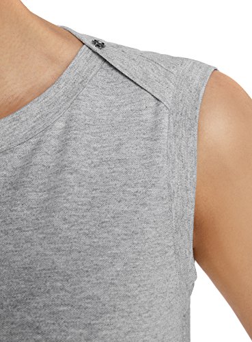 oodji Ultra Mujer Vestido de Tejido Piqué, Gris, ES 42 / L