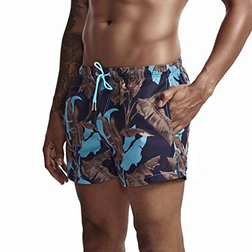 OPAKY Bañador para Hombres Troncos de natación Secado Rápido Paneles de Flamingo Forro de Malla Pantalones Cortos con Estampado de Moda y Pantalones de Playa de Verano, Estilo Nuevo Deportivos