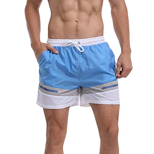 OPAKY Medium Drawstring, Pantalones Cortos para Hombre Hombres de Moda Atado Hawaiian Beach Fit Sport Quick Dry Casual Pantalones Cortos