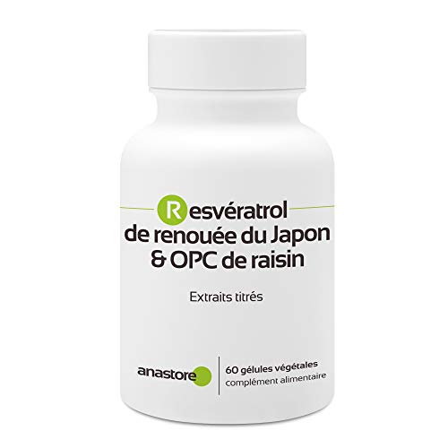 OPC DE UVA Y RESVERATROL * 60 mg / 60 cápsulas * Titulado al 95% en proantocianidinas y al 50% en resveratrol * Antioxidantes, Cardiovascular, Próstata