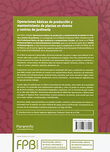 Operaciones básicas de producción y mantenimiento de plantas en viveros y centros de jardinería