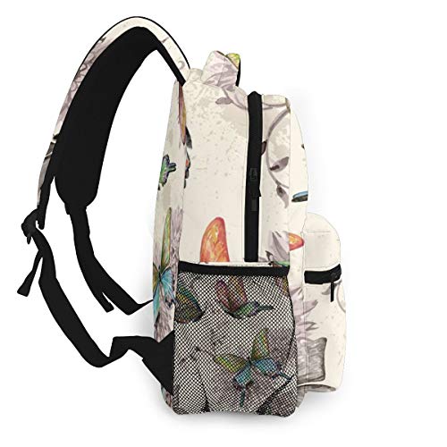 opi 90iuop Mochila Liviana para la Escuela, Dinosaurios con Hojas de Palma Mochilas Escolares Mochila para computadora portátil Viaje Informal para niños y niñas jóvenes