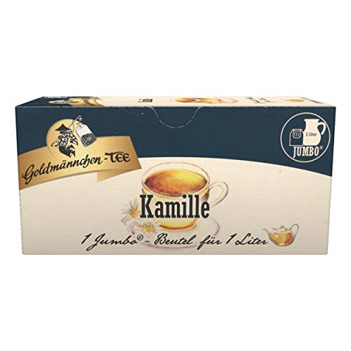 Oro macho de tamaño grande de té de manzanilla, manzanilla, té de hierbas, 20 bolsitas de té, bolsas grandes, 3120