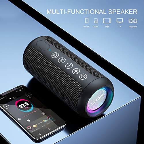 Ortizan Altavoz Bluetooth con Luz, Altavoz Inalámbrico Portatiles, Waterproof IPX7,30 Horas de Reproducción, Efecto de Triple Bajo,Sonido Estéreo TWS,Speaker Bluetooth 5.0