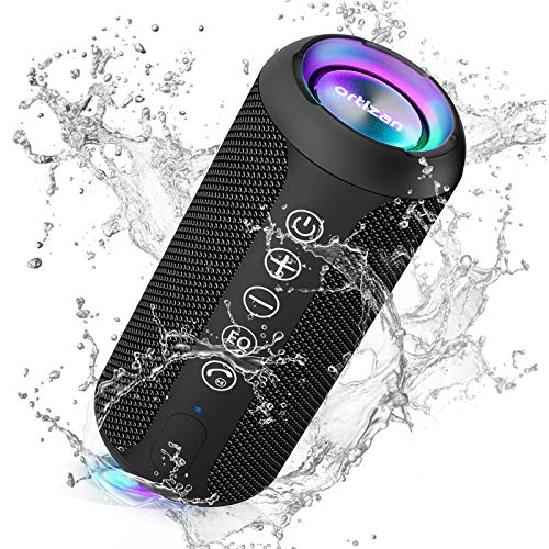 Ortizan Altavoz Bluetooth con Luz, Altavoz Inalámbrico Portatiles, Waterproof IPX7,30 Horas de Reproducción, Efecto de Triple Bajo,Sonido Estéreo TWS,Speaker Bluetooth 5.0