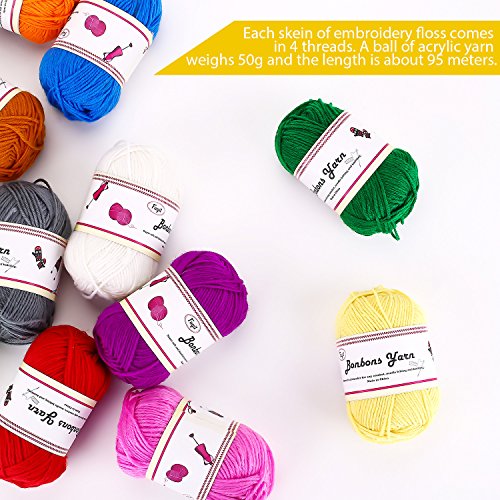 Ovillos de Lana 12x50g/colore Fuyit 100% Acrílicos Skeins perfecto para cualquier proyecto de ganchillo y punto (50gx12 Colores)