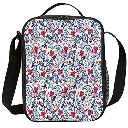 Paisley - Juego de bolsas para libros escolares (38,1 cm), diseño de flores, hojas abstractas, 4 en 1