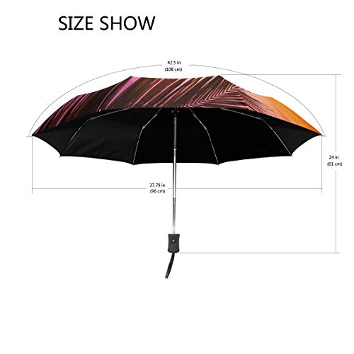 Palm Sunset Umbrella Mujeres Niña Hombres Automático Abierto Cerrar Pequeños Totes Lluvia Domingo Señoras 3 Plegable