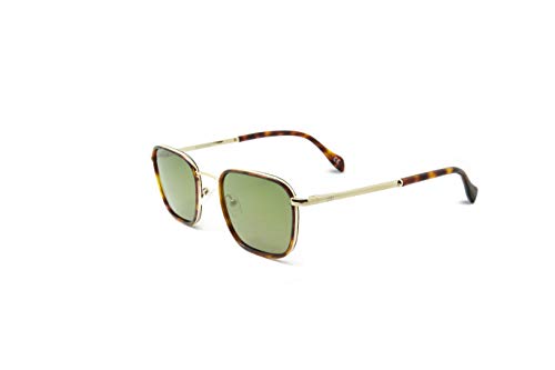 Parafina - Gafas de Sol Polarizadas para Hombre y Mujer - Gafas de Sol rectangular Anti-reflejantes Tortoise - Lentes Verdes