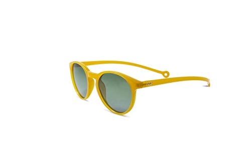 Parafina - Gafas de Sol Polarizadas para Hombre y Mujer - Gafas de Sol Redondas Anti-reflejantes Amarillas - Lentes Verdes