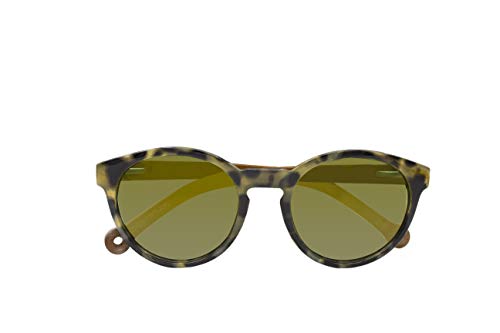 Parafina - Gafas de Sol Polarizadas para Hombre y Mujer - Gafas de Sol Redondas Anti-reflejantes Tortoise - Lentes Verdes