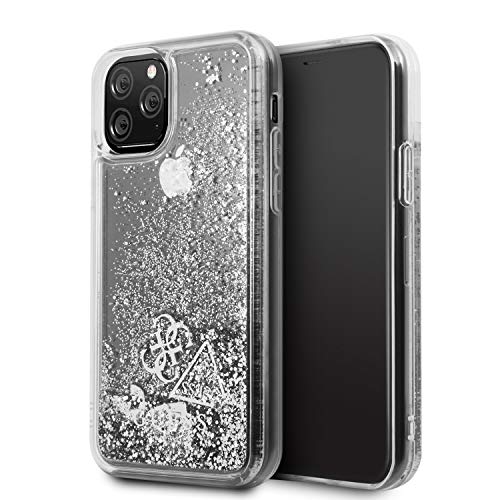 Partner Tele Guess Liquid - Funda Carcasa Protectora Trasera de Gel/TPU y Antideslizante, Protección Total Solo 0,6mm de Expesor Compatible con iPhone 11 Pro MAX - Plata