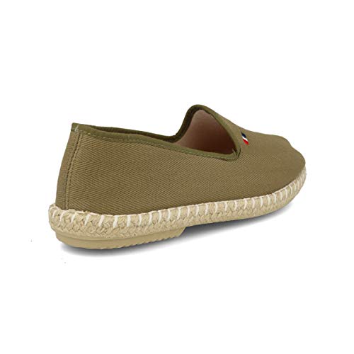 PAYMA - Alpargatas de Esparto en Espiga para Hombre. Zapatillas de Verano. Brasileras para Hombre. Espardeñas Espadrilles con Bandera. Azul Rojo Beige Crudo Kaki Nogal