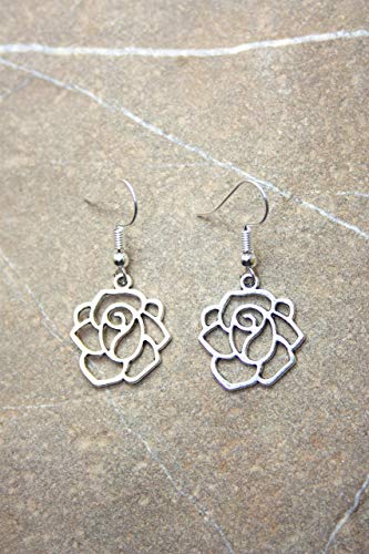 Pendientes con el símbolo de la rosa, Sant Jordi, Diada de Catalunya, día de los enamorados, pendientes flores, Regalo mama, Regalo día de la madre