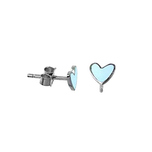 Pendientes Plata Ley 925M Agatha Ruiz De La Prada Colección Super Agatha Corazón 6mm. Azul Presión