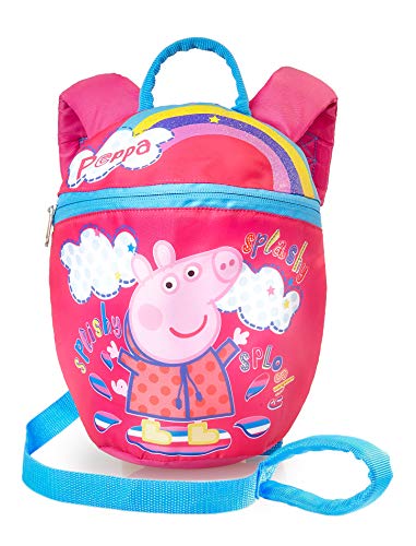 Peppa Pig Mochila Con Riendas | Mini Mochila Rosa Con Arnés De Seguridad Desmontable | Mochila Pequeña Con Rienda Para Preescolar, Guardería, Niños, Niños Pequeños | Bolsa Para Niños Con Correa