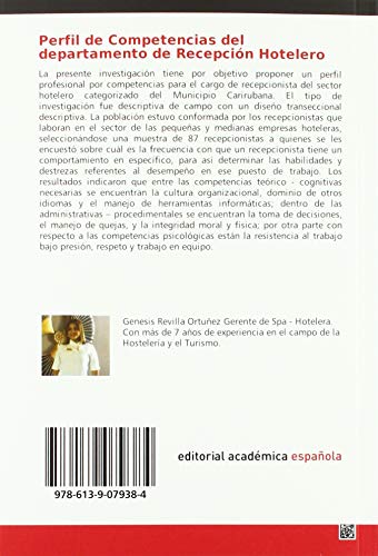 Perfil de Competencias del departamento de Recepción Hotelero: Perfil de Competencias del Departamento de Recepción del Sector Hotelero Categorizado en la Península de Paraguaná